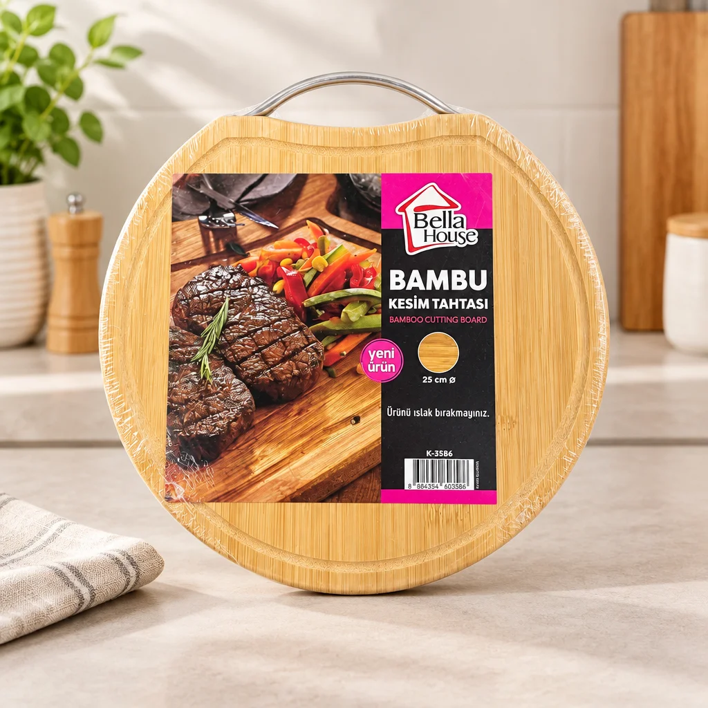 Yuvarlak Ahşap Kesim Panosu