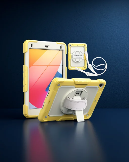 Apple İpad 5 Air 9.7 Kılıf Strap New Tablet Kapak - Sarı