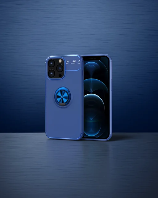 Apple İphone 13 Pro Kılıf Range Yüzüklü Silikon - Mavi