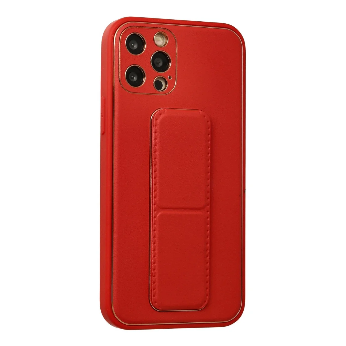 Apple İphone 12 Pro Kılıf Coco Deri Standlı Kapak - Kırmızı görsel 2