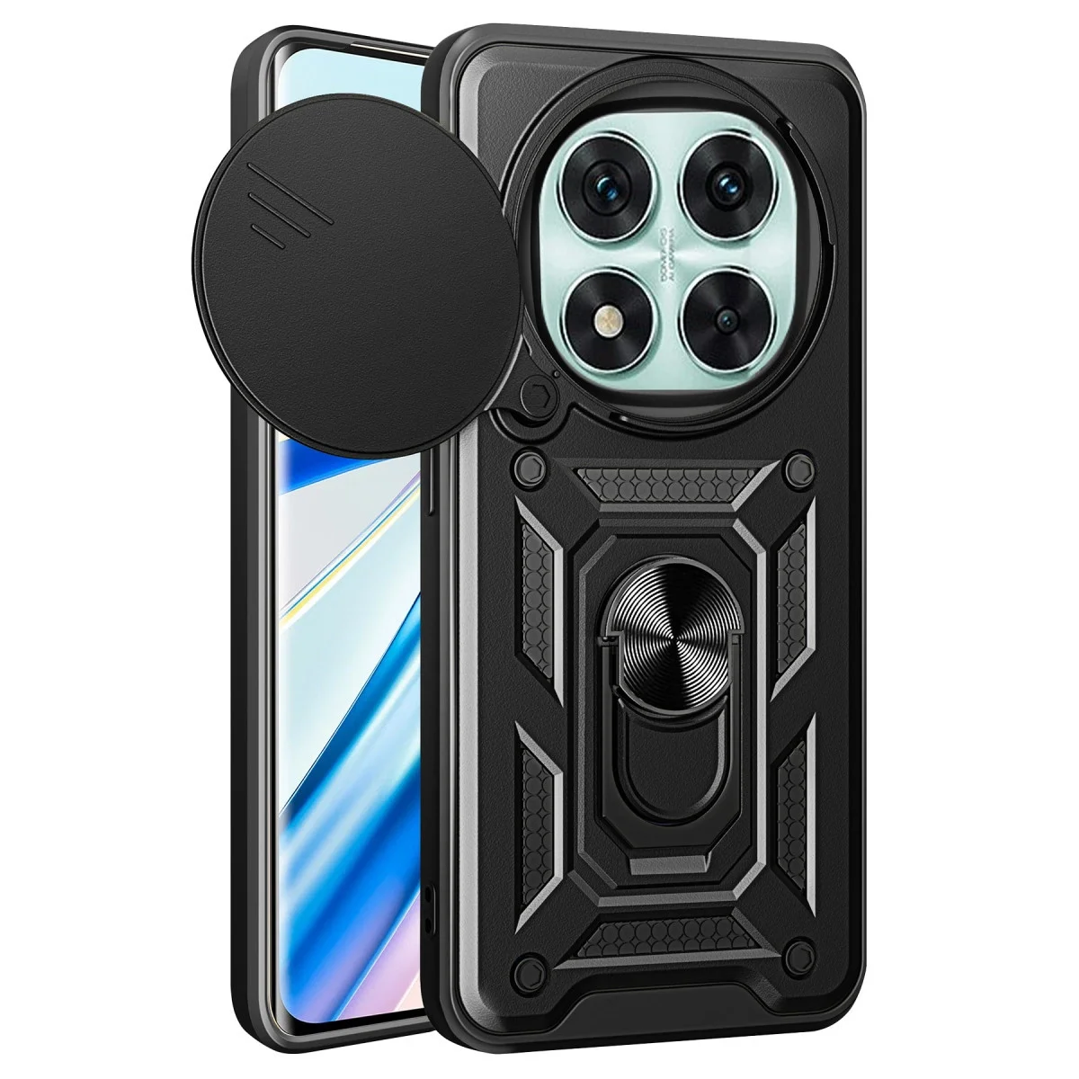 Xiao Red Note 14 Pro 5g Kılıf Pars Lens Yüzüklü Silikon - Siyah
