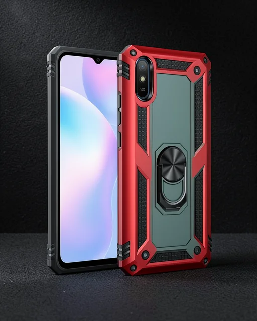 Xiaomi Redmi 9a Kılıf Sofya Yüzüklü Silikon Kapak - Yeşil