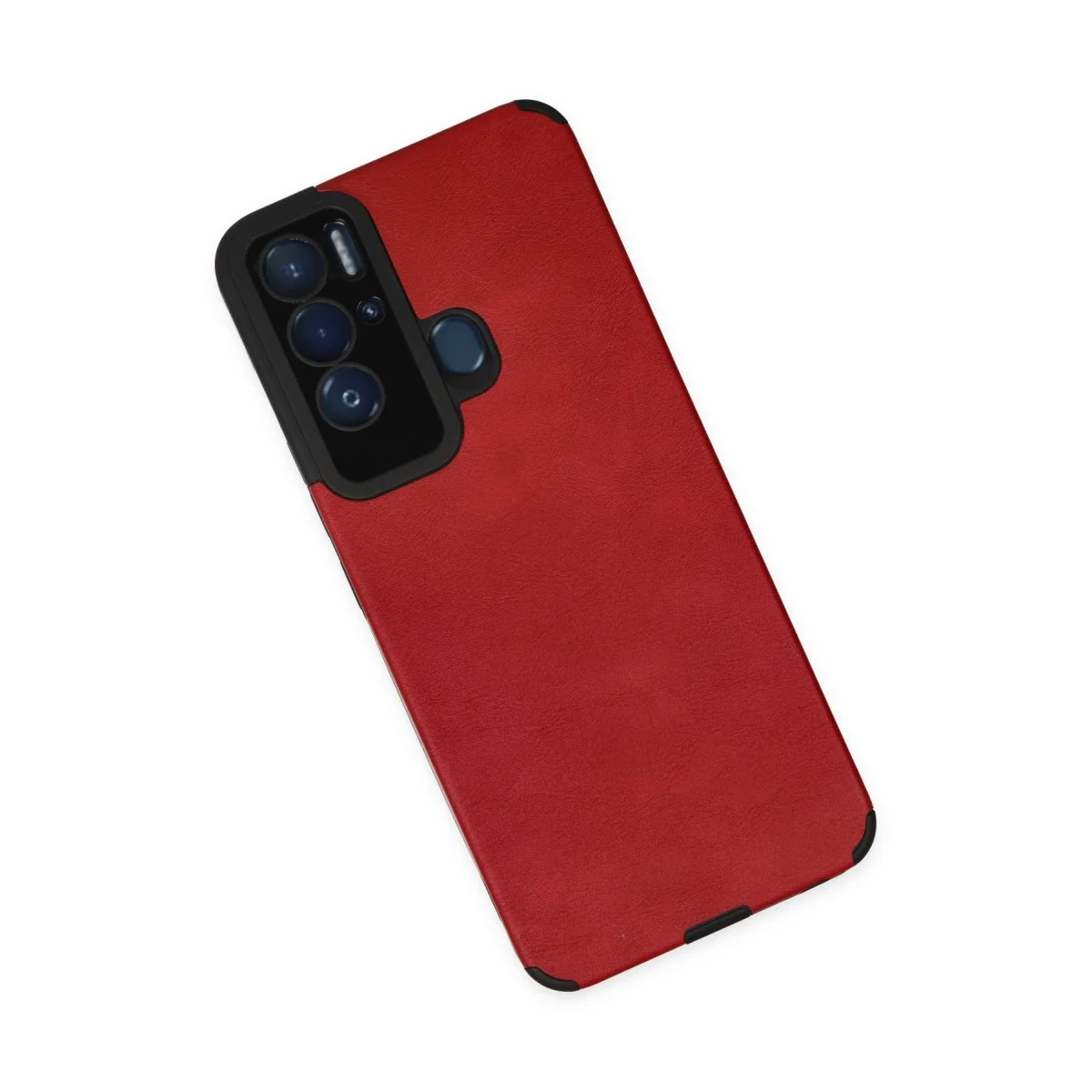 Tecno Pova Neo Kılıf Loop Deri Silikon - Kırmızı görsel 3