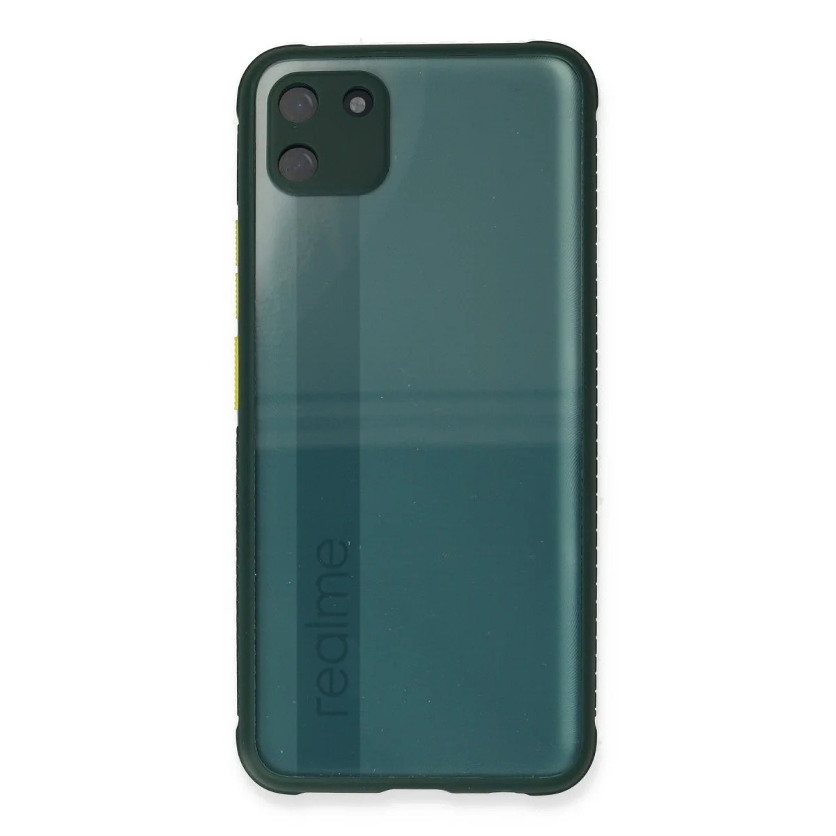 Realme C11 Kılıf Miami Şeffaf Silikon - Koyu Yeşil görsel 2