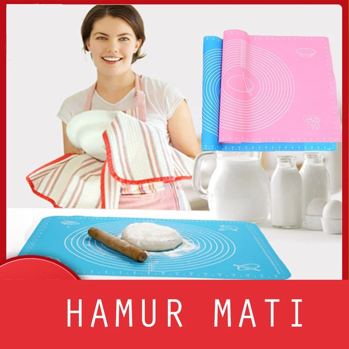 30*40 cm Hamur Matı Silikon Ölçekli Kullanımı Kolay Hamur Açma Matı görsel 4
