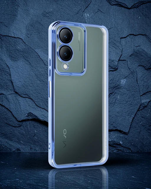 Vivo Y17s Kılıf Razer Lensli Silikon - Açık Mavi
