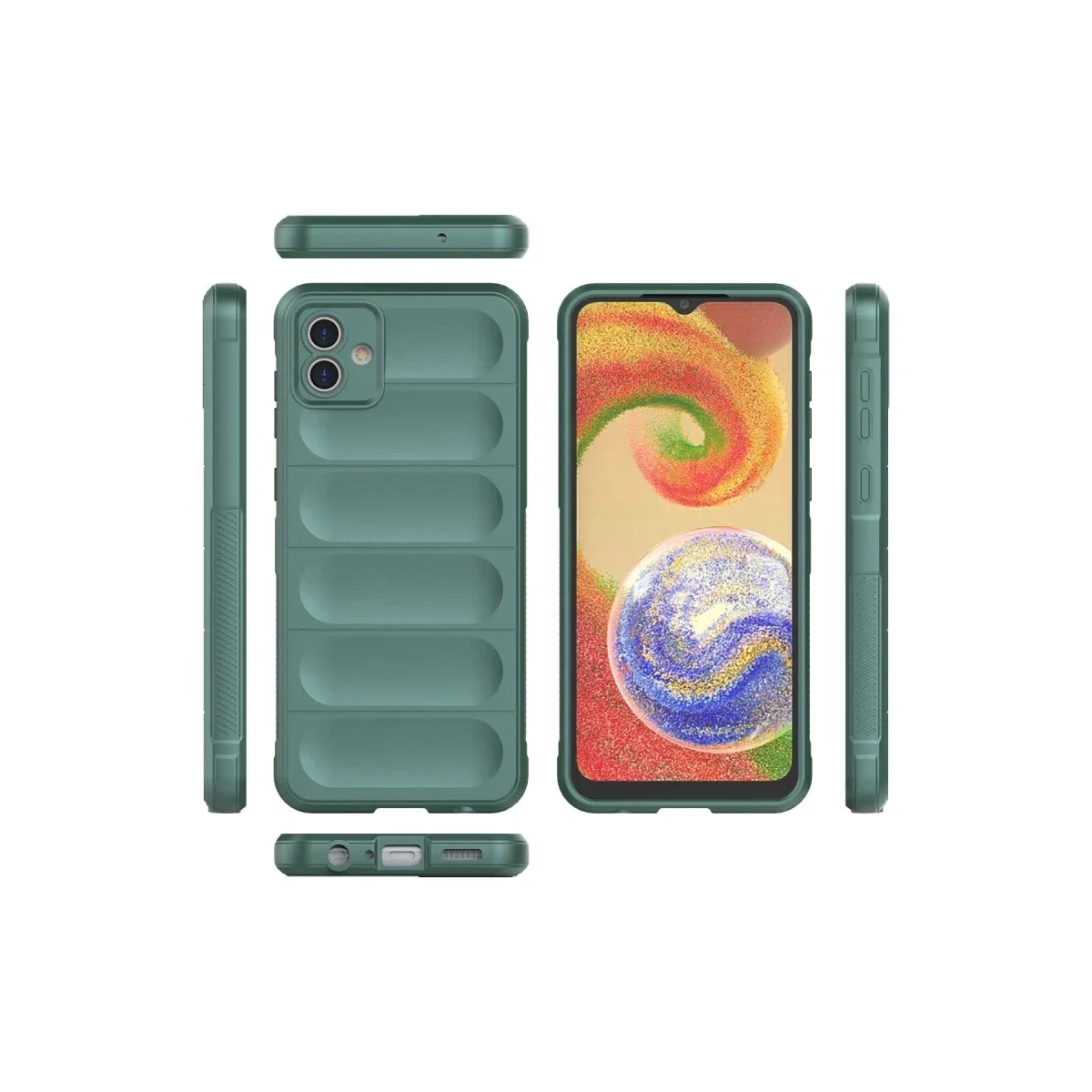 Samsung Galaxy A04E Kılıf Optimum Silikon - Koyu Yeşil görsel 3