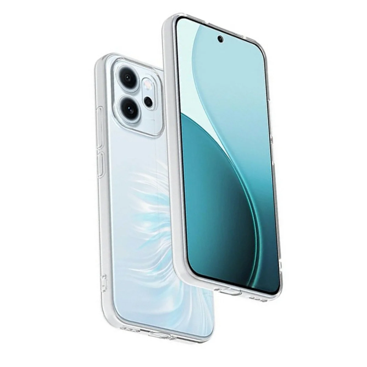 Oppo Reno 14f Kılıf Lüx Şeffaf Silikon görsel 2