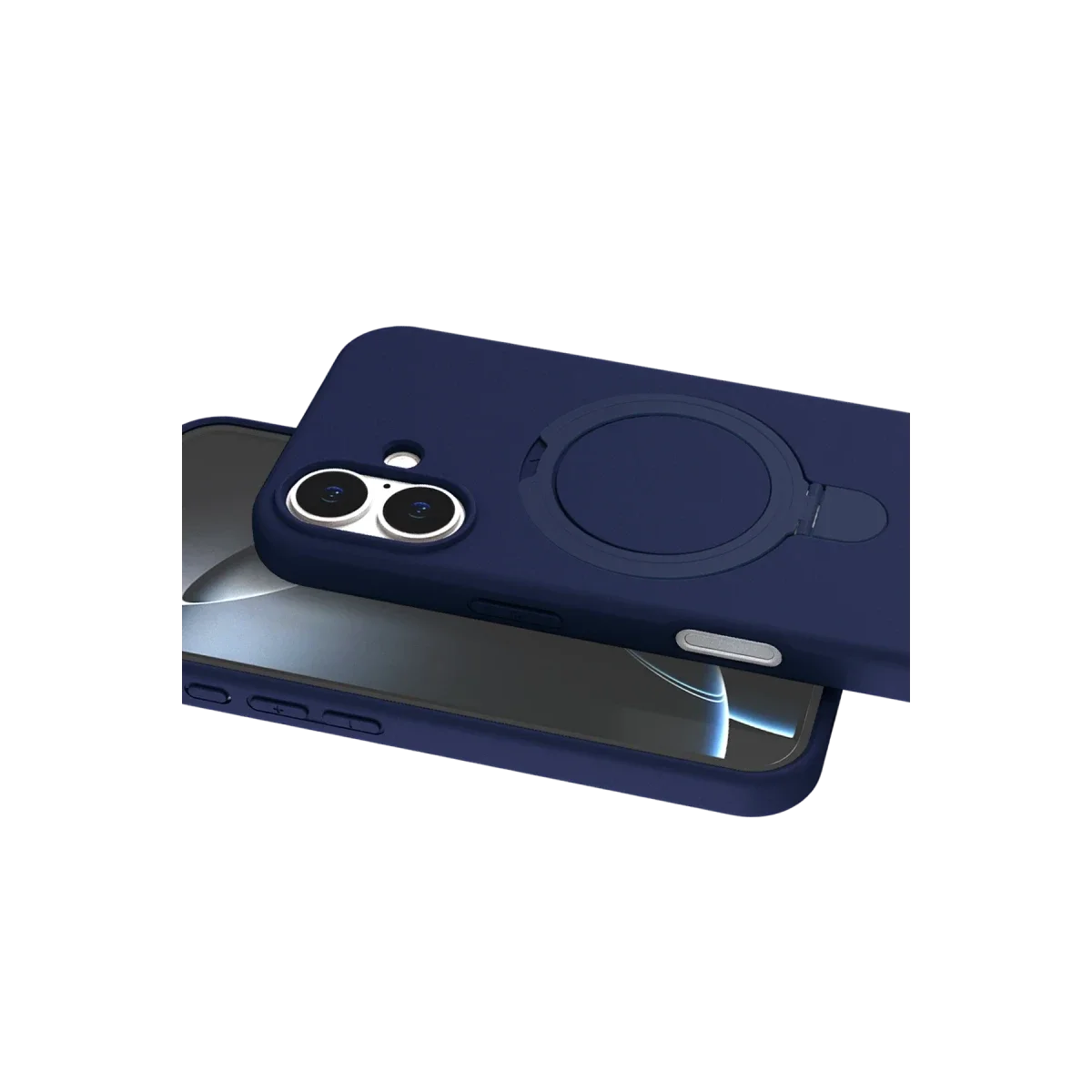 Apple iPhone 17 Regal Magsafe Standlı Kapak - Lacivert görsel 2