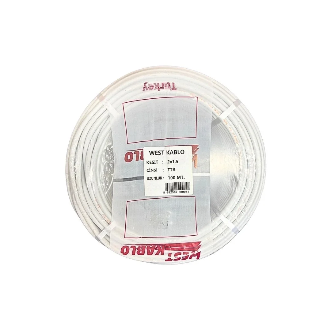 2x1,5 mm Ttr Elektrik Kablosu 100 metre