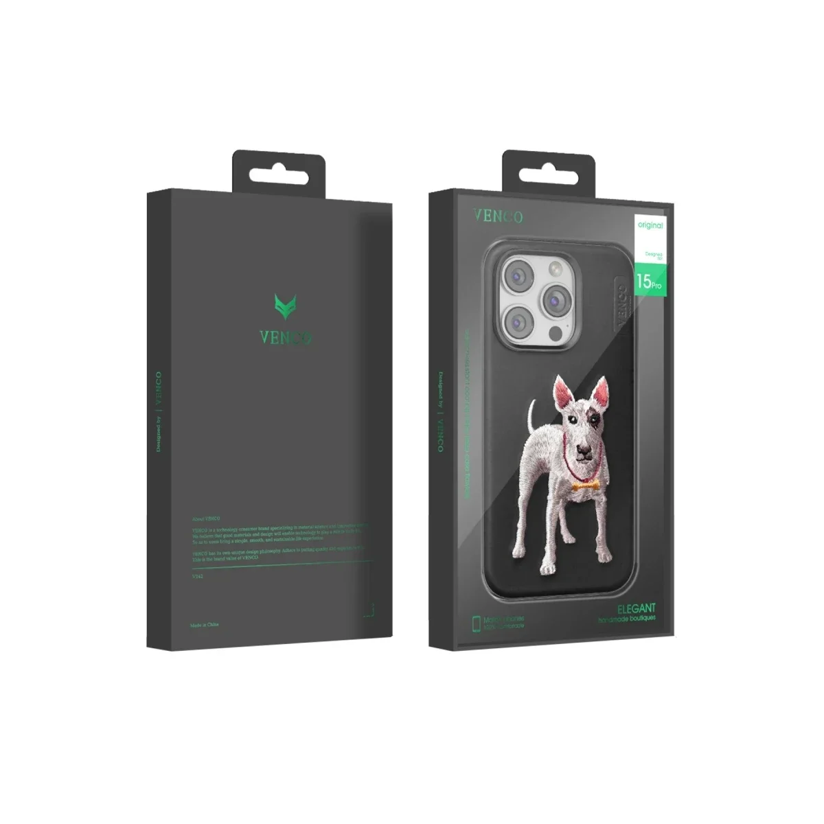 Venco Apple iPhone 15 Pro Perma Desenli Kapak - Kahverengi görsel 5