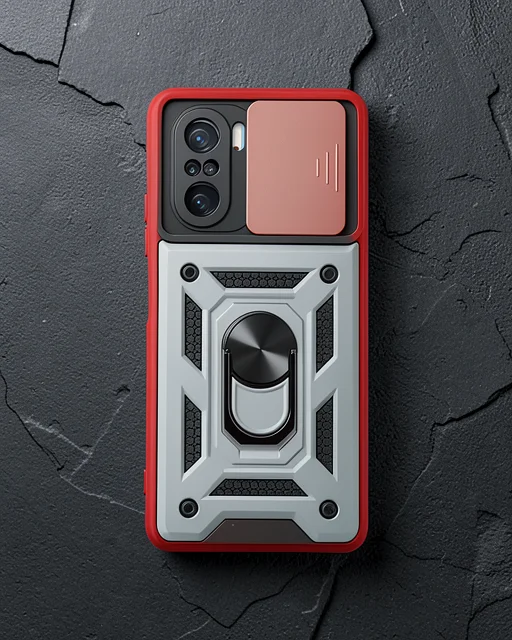 Xiaomi Poco F3 Kılıf Pars Lens Yüzüklü Silikon - Yeşil