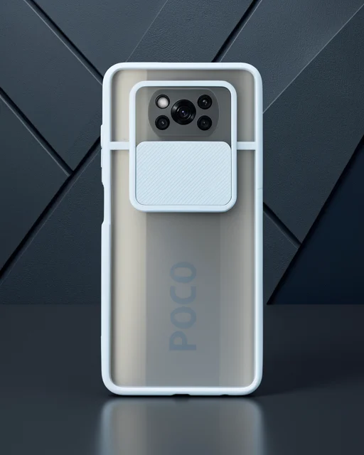 Xiaomi Pocophone X3 Kılıf Palm Buzlu Kamera Sürgülü Silikon - Turkuaz