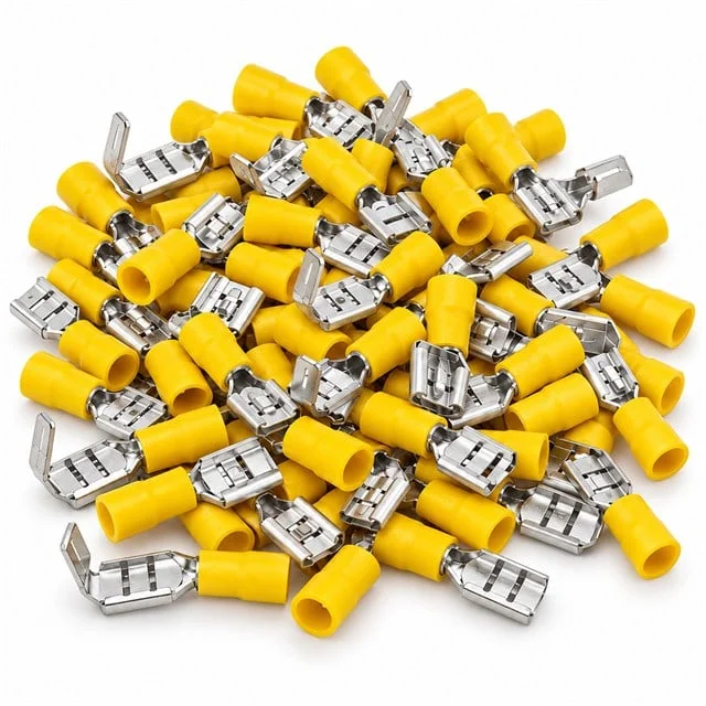 PM-39076 4-6mm2 Kesit 26x7x6mm Soket Sarı İzoleli Kablo Pabucu (100’lü Paket) görsel 2