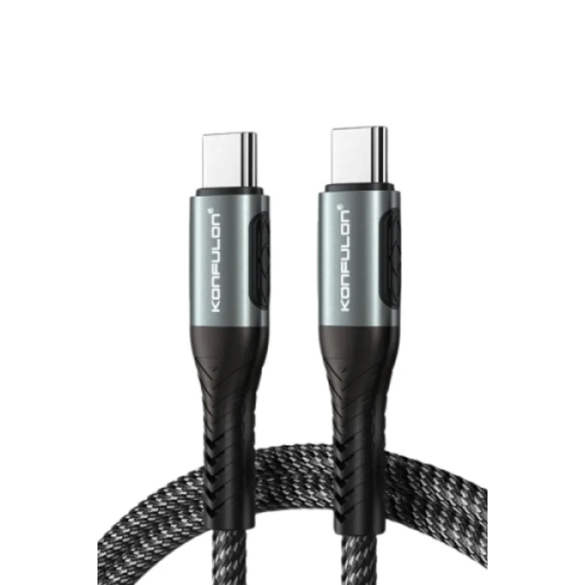 Konfulon DC43 Type-C to Type-C 1M Örgü 60W Hızlı Şarj Kablo - Siyah