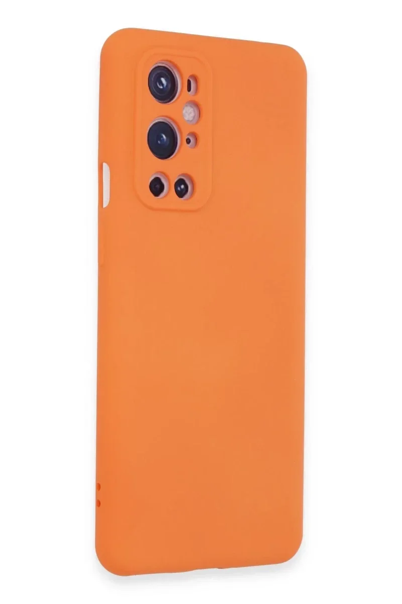 One Plus 9 Pro Kılıf Nano içi Kadife Silikon - Turuncu görsel 2