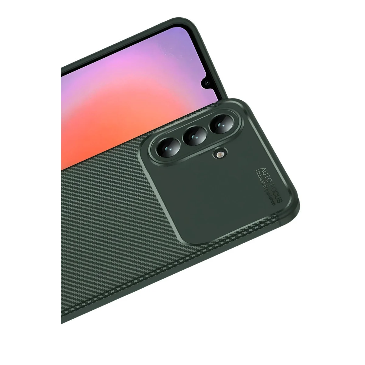Samsung Galaxy A37 5g Auto Focus Karbon Kapak - Koyu Yeşil görsel 2