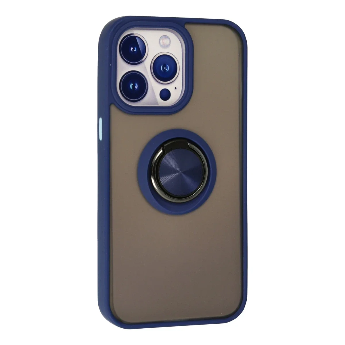 Apple iPhone 13 Pro Max Kılıf Montreal Yüzüklü Silikon Kapak - Lacivert görsel 3