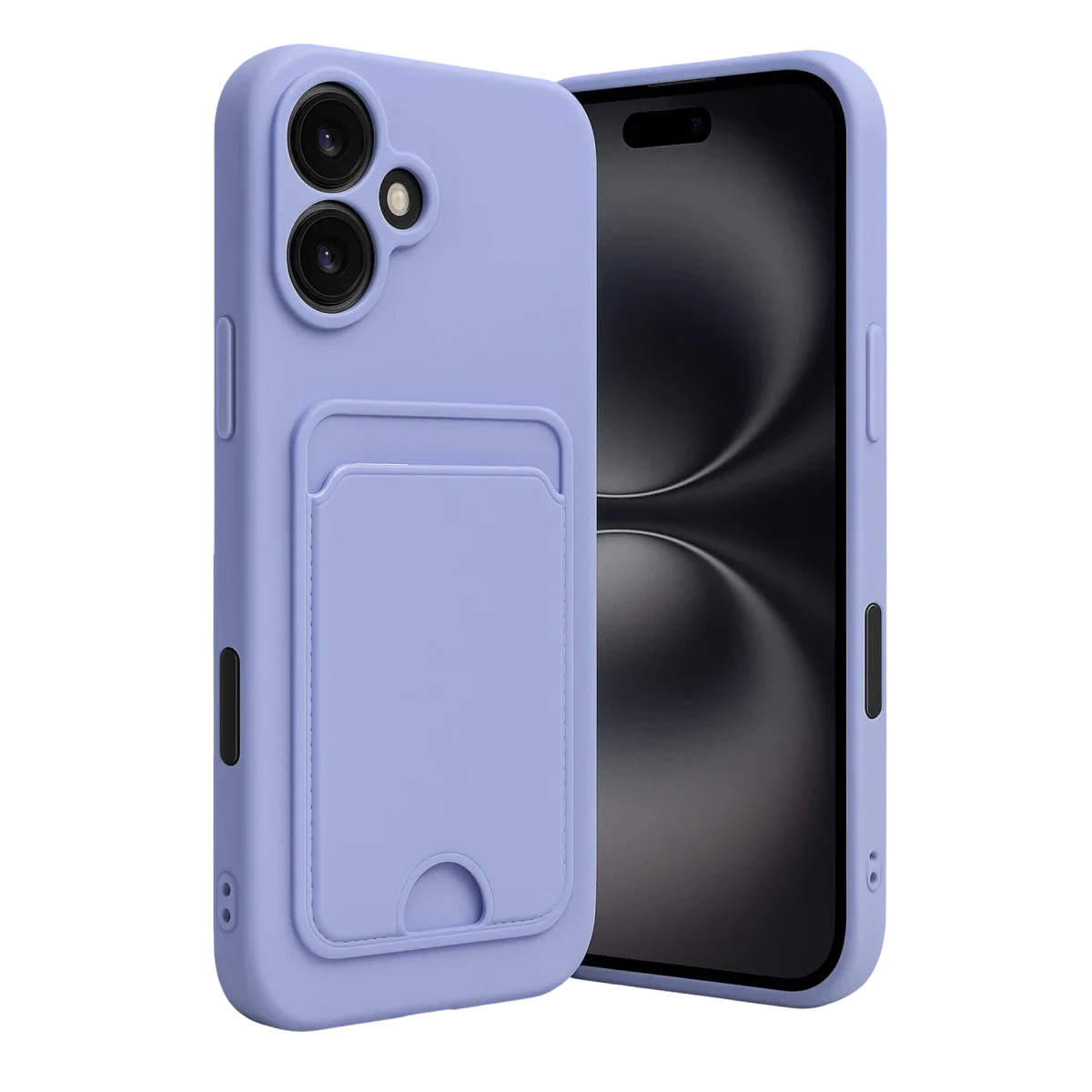 Apple iPhone 16 Kılıf Kelvin Kartvizitli Silikon - Lila
