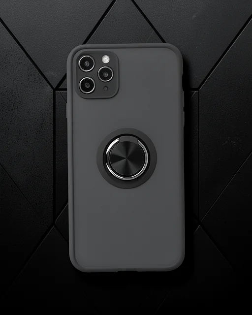 Apple İphone 11 Pro Kılıf Montreal Yüzüklü Silikon Kapak - Siyah