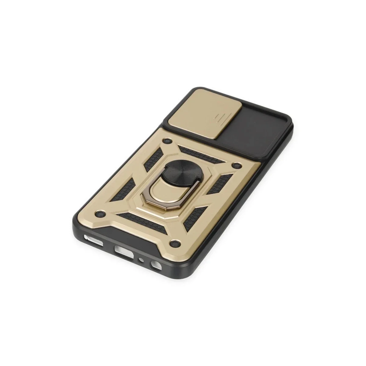 Samsung Galaxy A04S Kılıf Pars Lens Yüzüklü Silikon - Gold görsel 4