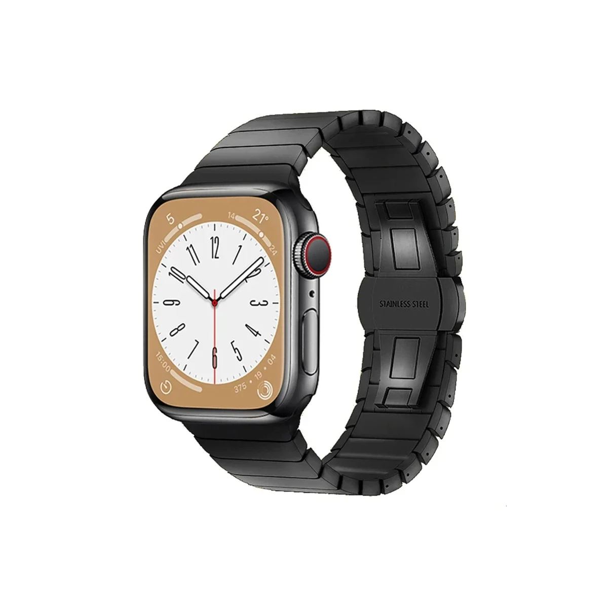 Apple Watch 38mm KR413 Fine Steel Kordon - Siyah