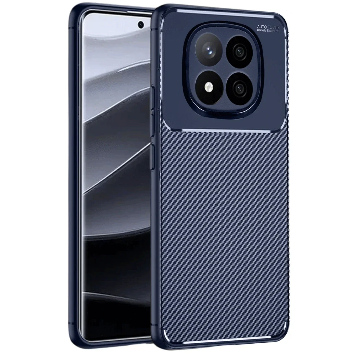 Xiaomi Redmi Note 14 Pro 4G Kılıf Auto Focus Karbon Kapak - Lacivert