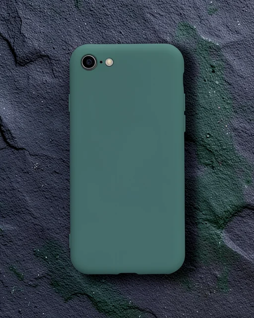 Apple İphone 7 Kılıf Nano İçi Kadife Silikon - Koyu Yeşil