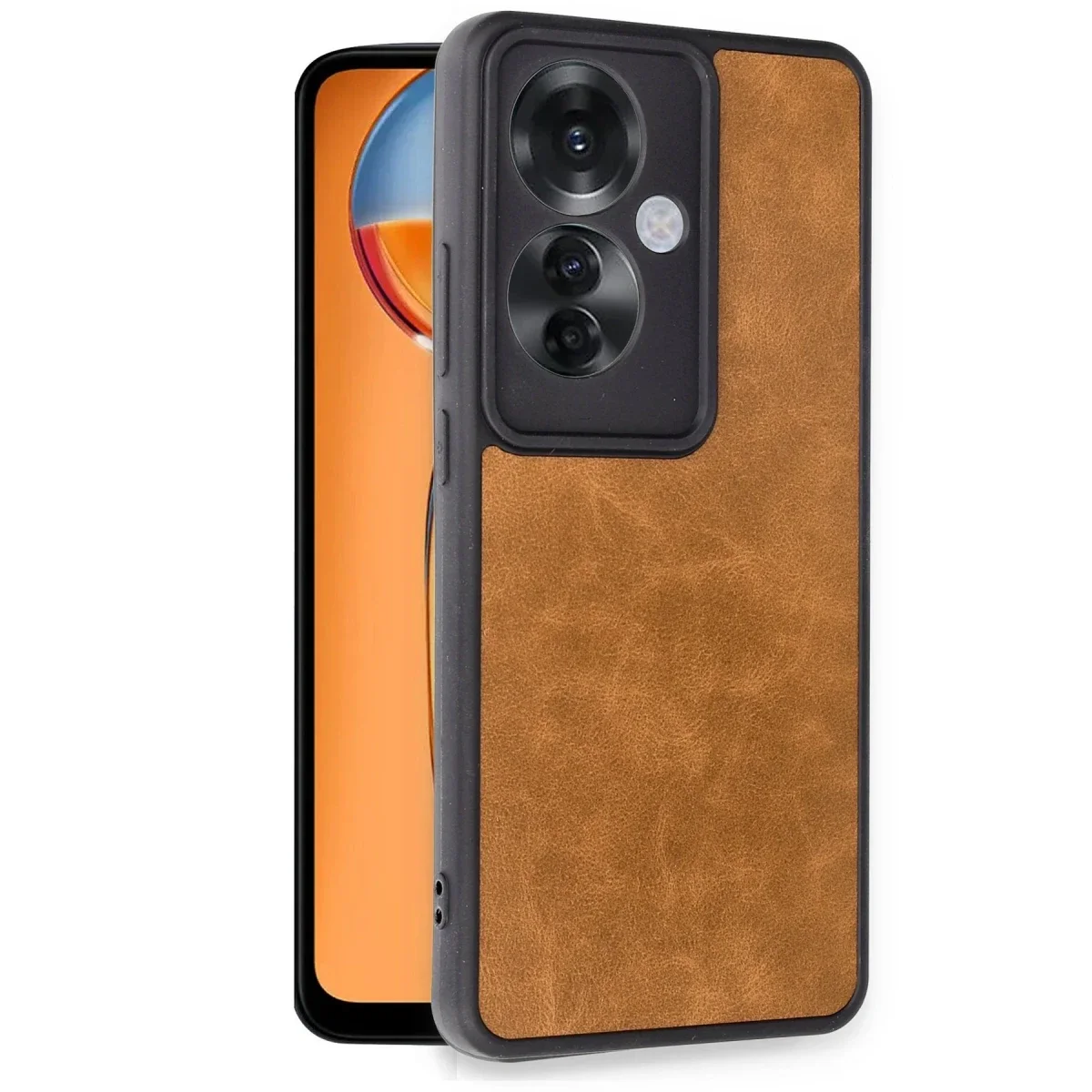 Oppo Reno 11F Kılıf Aras Deri Kapak - Taba görsel 2