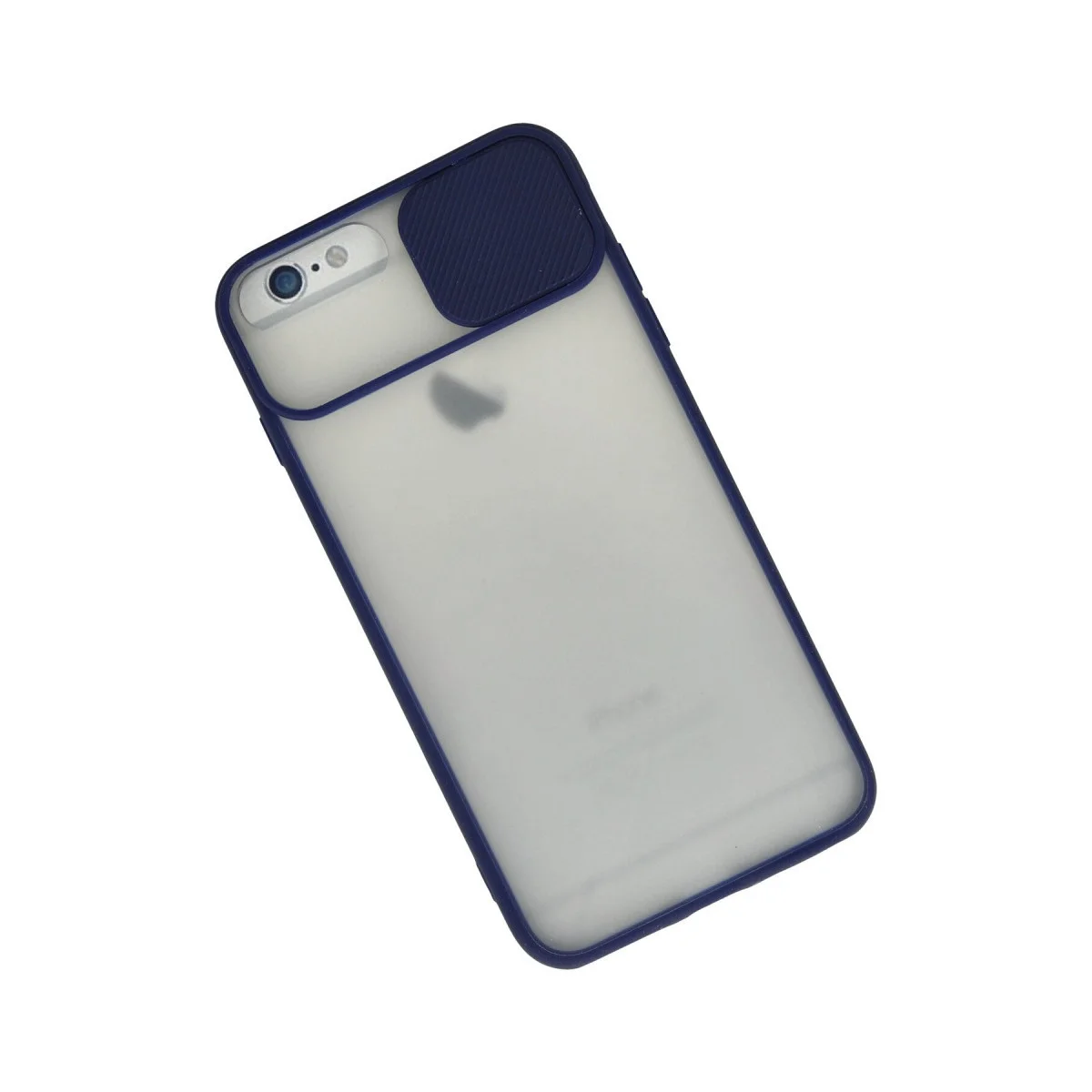 Apple İphone 6 Plus Kılıf Palm Buzlu Kamera Sürgülü Silikon - Lacivert görsel 2
