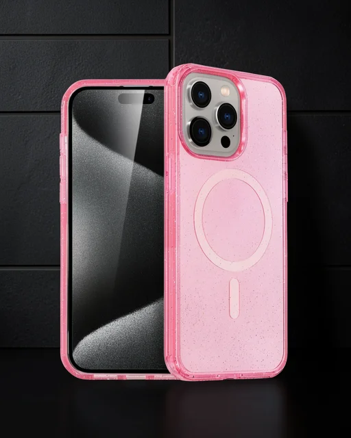 Apple İphone 15 Pro Max Kılıf Magsafe Kapak - Pembe
