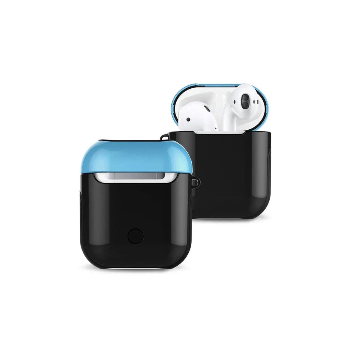 Apple Airpods 2 (2.nesil) 3in1 Kılıf - Siyah-Mavi