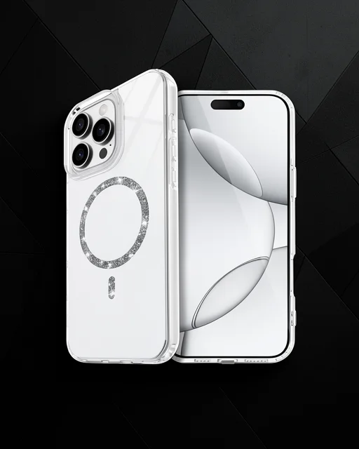 Apple İphone 16 Pro Max Live Diamond Magsafe Kapak - Şeffaf