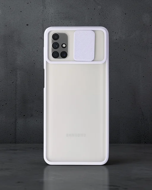 Samsung Galaxy M51 Kılıf Palm Buzlu Kamera Sürgülü Silikon - Lila