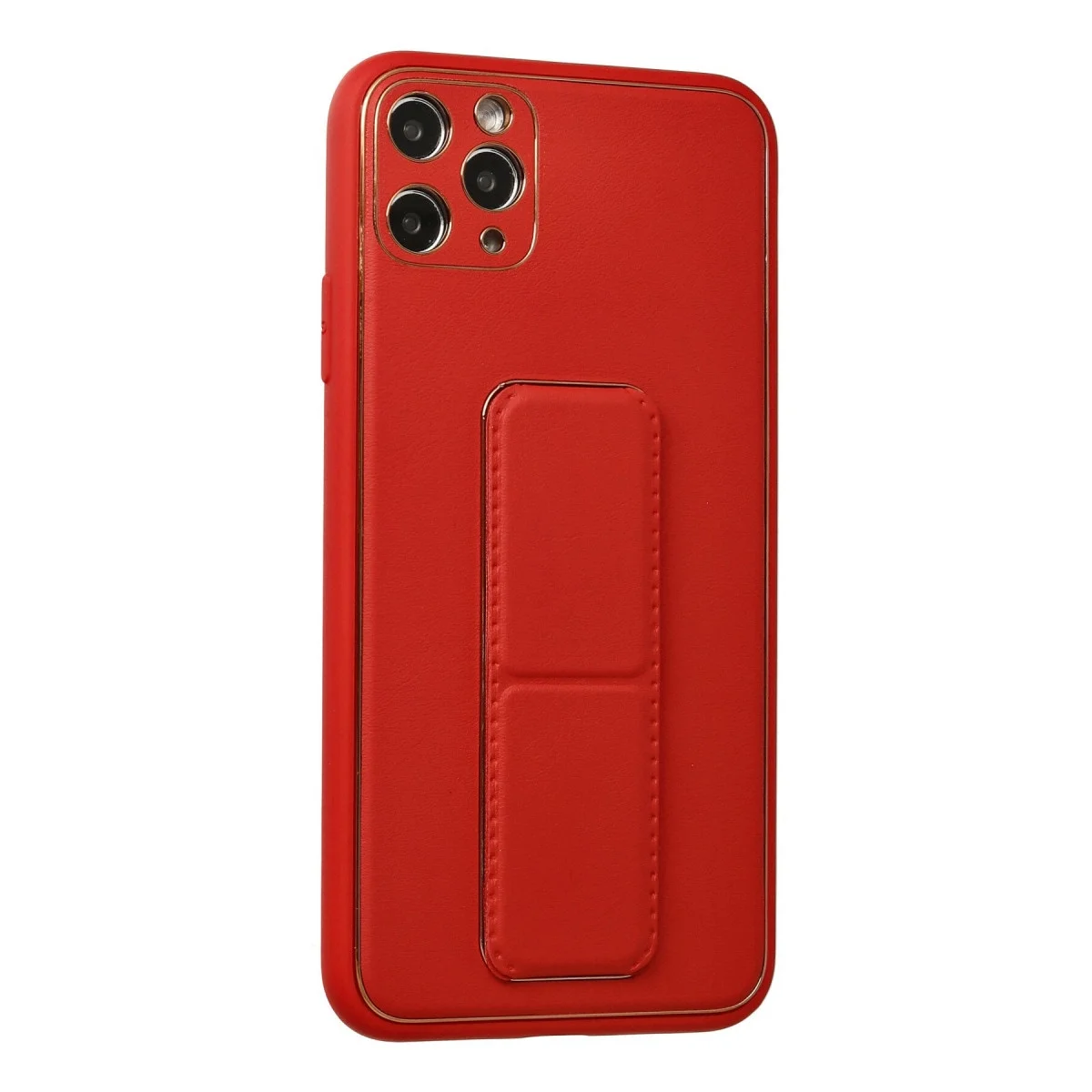 Apple İphone 11 Pro Max Kılıf Coco Deri Standlı Kapak - Kırmızı görsel 2