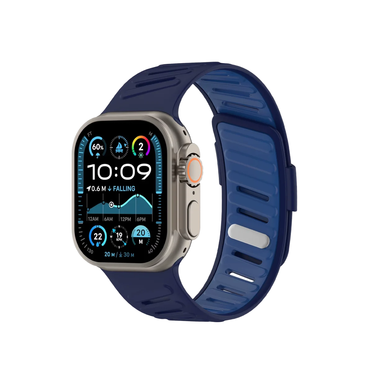 Apple Watch Ultra 49mm Twin Silikon Kordon - Lacivert