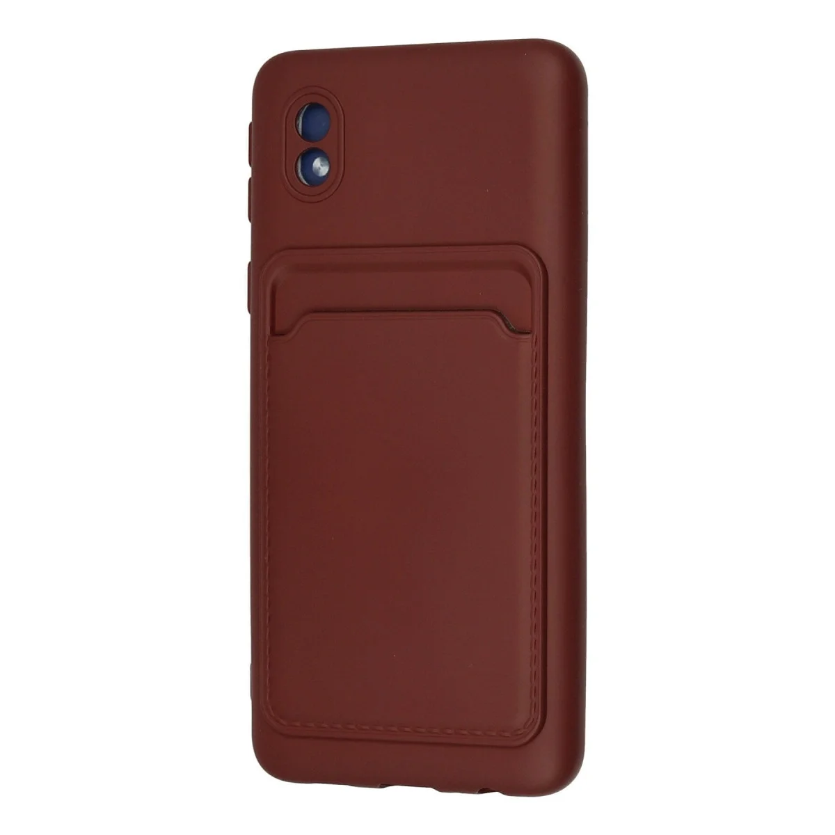 Samsung Galaxy A01 Core Kılıf Kelvin Kartvizitli Silikon - Bordo görsel 3