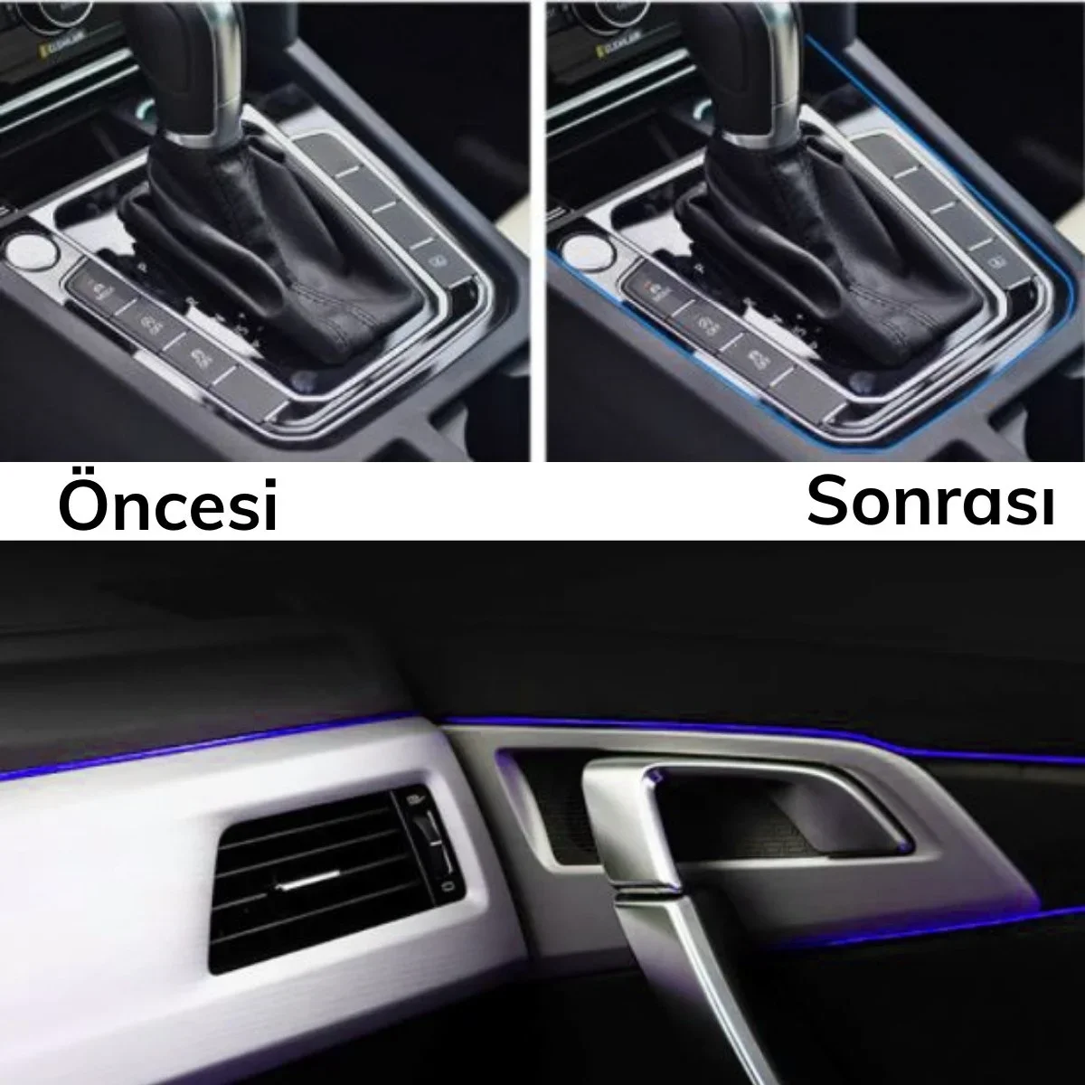 ieg™ Mavi Araba OtoTrim Dekorasyon Şeridi Kauçuk Elastik Kolay Kurulum 5 metre Şerit Bant görsel 3