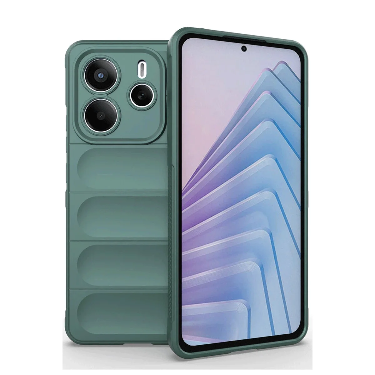 Xiao Red Note 14 4g Kılıf Optimum Silikon - Koyu Yeşil
