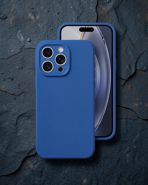 Apple İphone 16 Pro Kılıf Nano İçi Kadife Silikon - Mavi