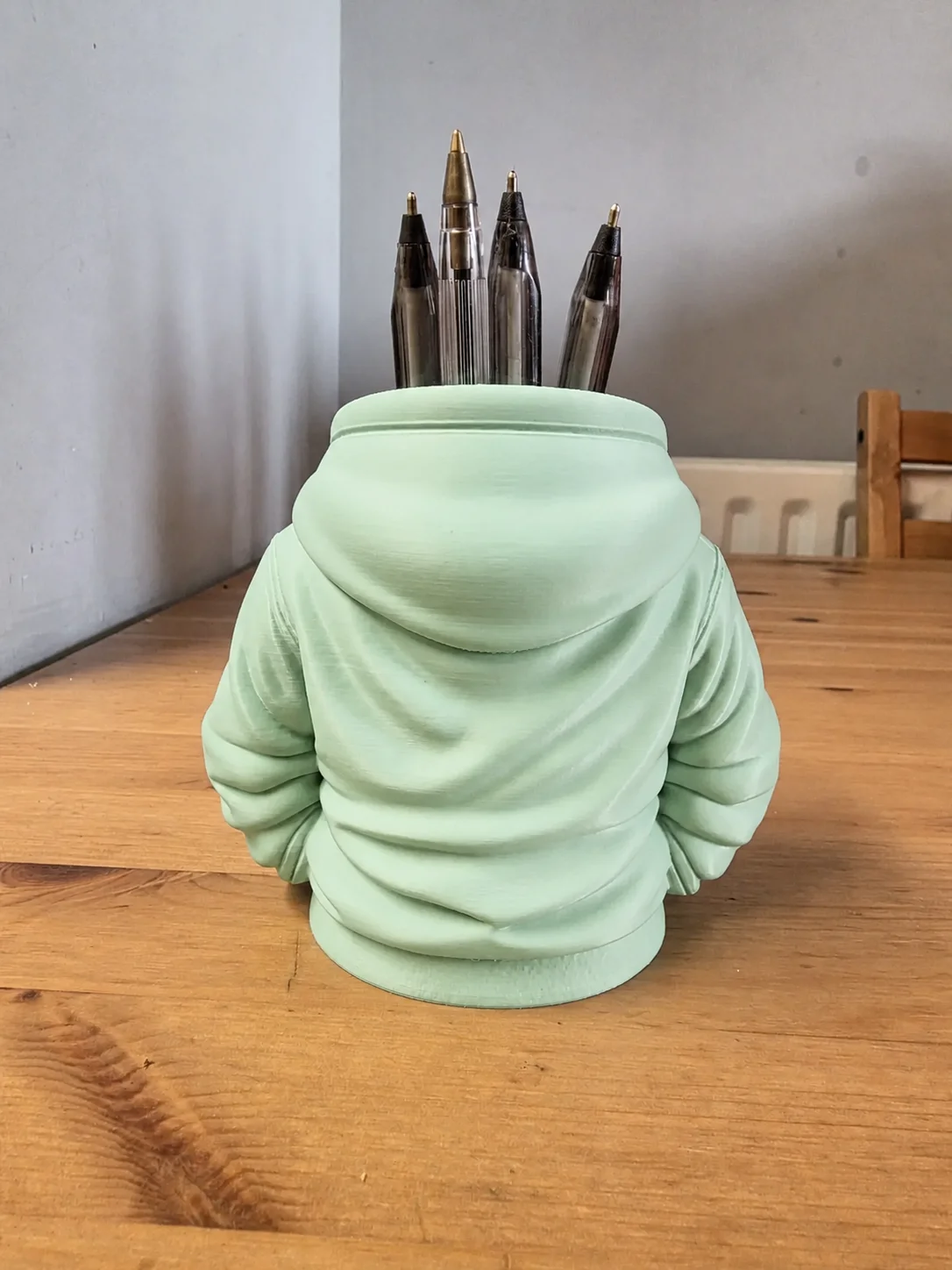 3D Baskı Kapüşonlu Sweatshirt Kalemlik - Masaüstü Organizer-Mint görsel 2
