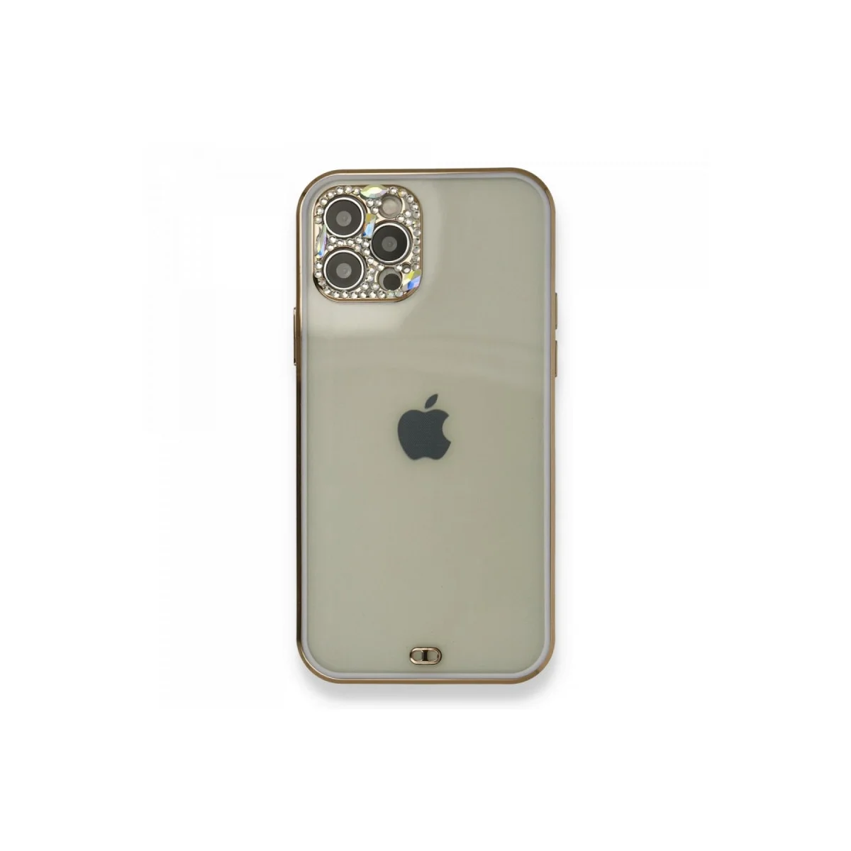 Apple İphone 12 Pro Kılıf Liva Taşlı Silikon - Mor