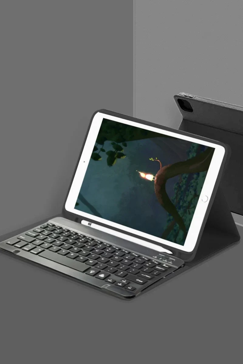 Apple iPad Pro 12.9 (2024) Kılıf KC01 Smart Klavyeli Tablet Kılıfı - Siyah