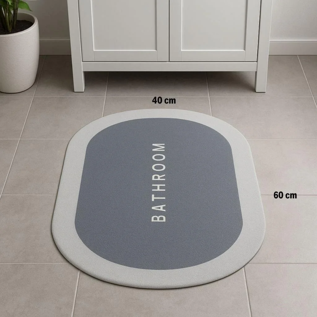 Sihirli Süper Su Emici Kaymaz Tabanlı Oval Paspas 40*60 cm görsel 4