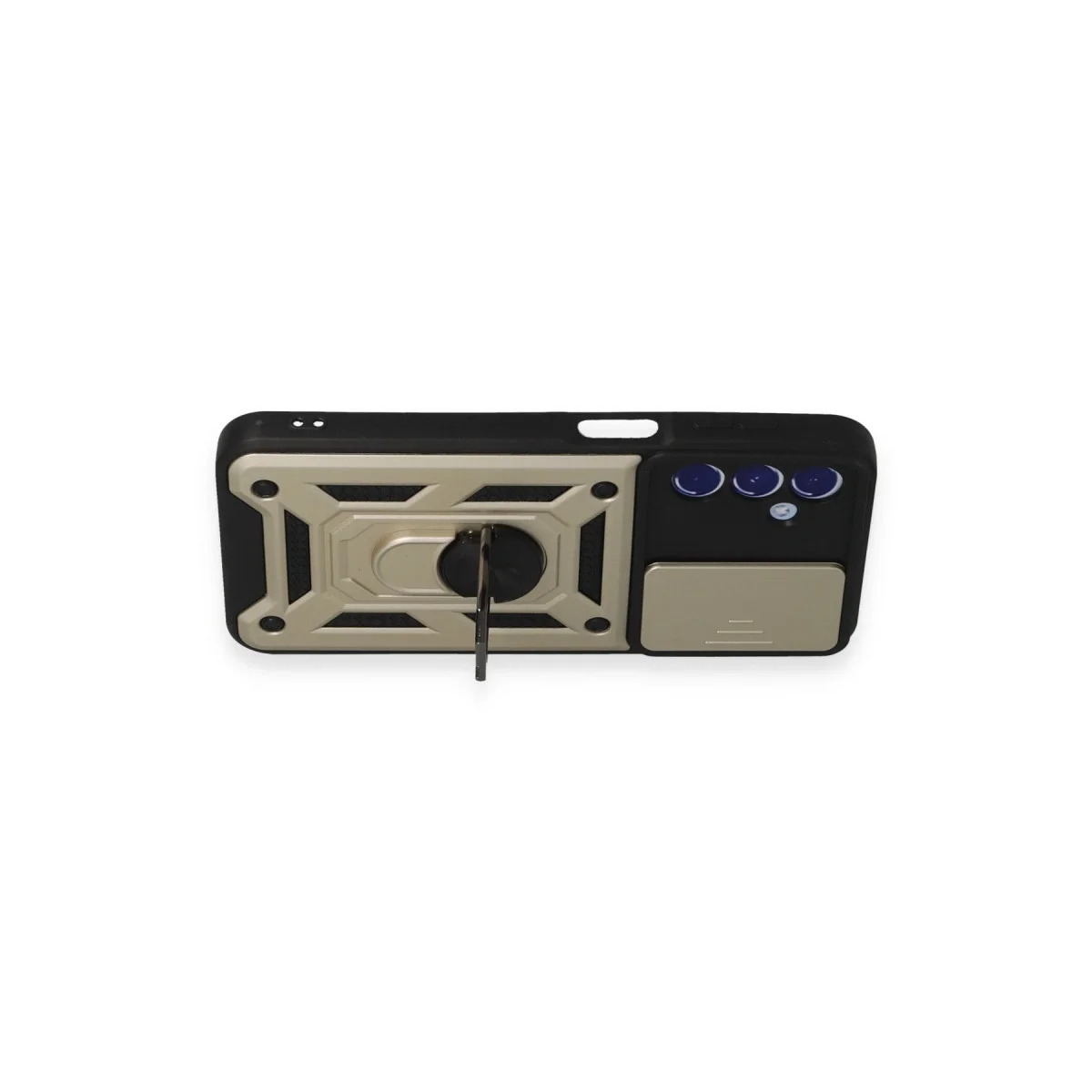 Samsung Galaxy M34 5g Kılıf Pars Lens Yüzüklü Silikon - Gold görsel 6