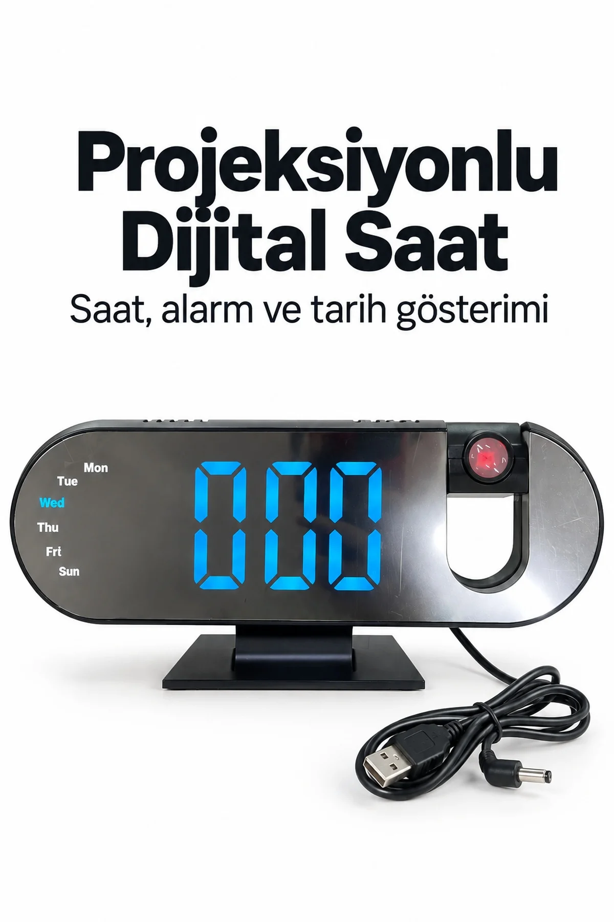 Dijital Çalar Saat Ayarlanabilir Alarm Erteleme Süresi ile görsel 3