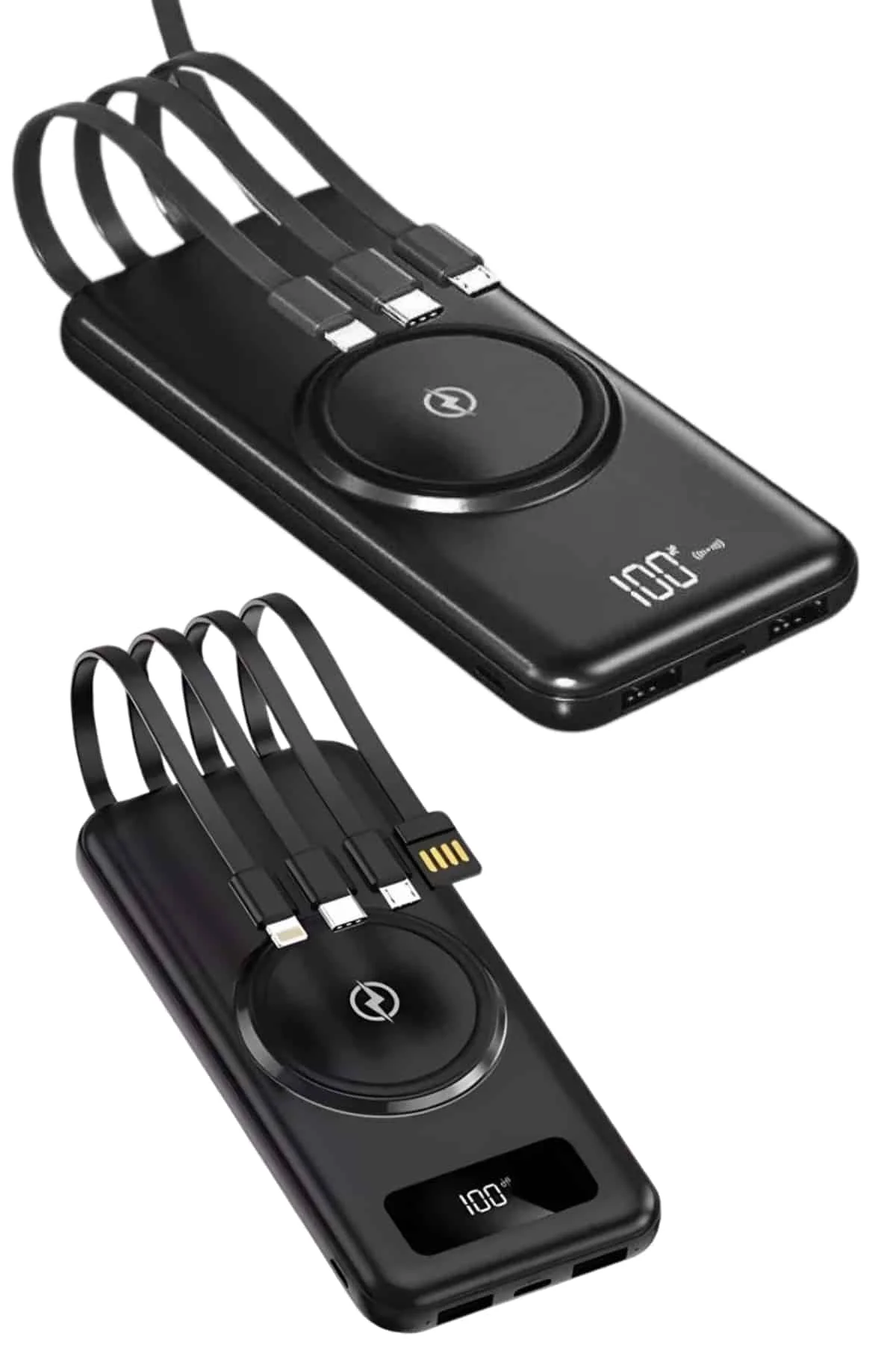 Kablosuz Çoklu Şarj Girişli 10.000 Mah Kablolu Powerbank Taşınabilir görsel 5