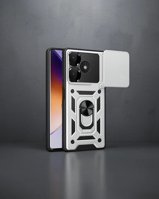 Xiaomi Redmi 13 4g Kılıf Pars Lens Yüzüklü Silikon - Gümüş
