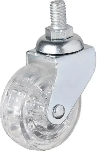 326 - 50x20 mm Şeffaf Makaralı Vidalı Teker 4 Adet