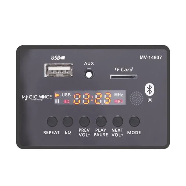 Magicvoice MV-14907 USB-SD-AUX-Bluetooth Kumandalı Ekranlı Oto Teyp Çevirici Dijital Player Board görsel 4